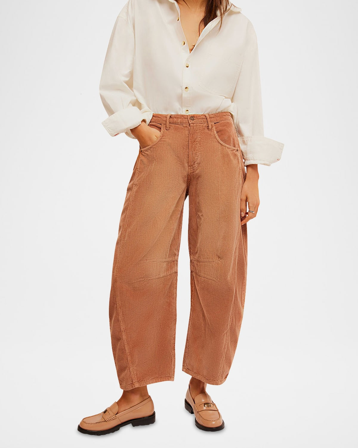 Good Luck Barrel-Leg Corduroy Jeans | Neiman Marcus