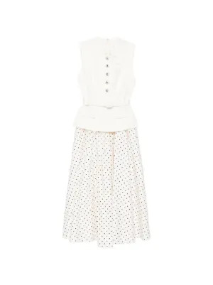 Self-Portrait polka-dot Belted Midi Dress | Neutrals | FARFETCH | Farfetch Global