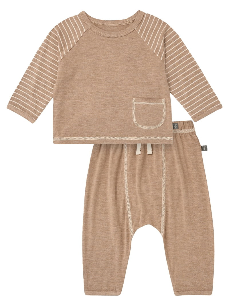 Modern Moments by Gerber Baby Boy Top and Harem Pant Outfit Set, Sizes 0/3 Months - 24 Months | Walmart (US)