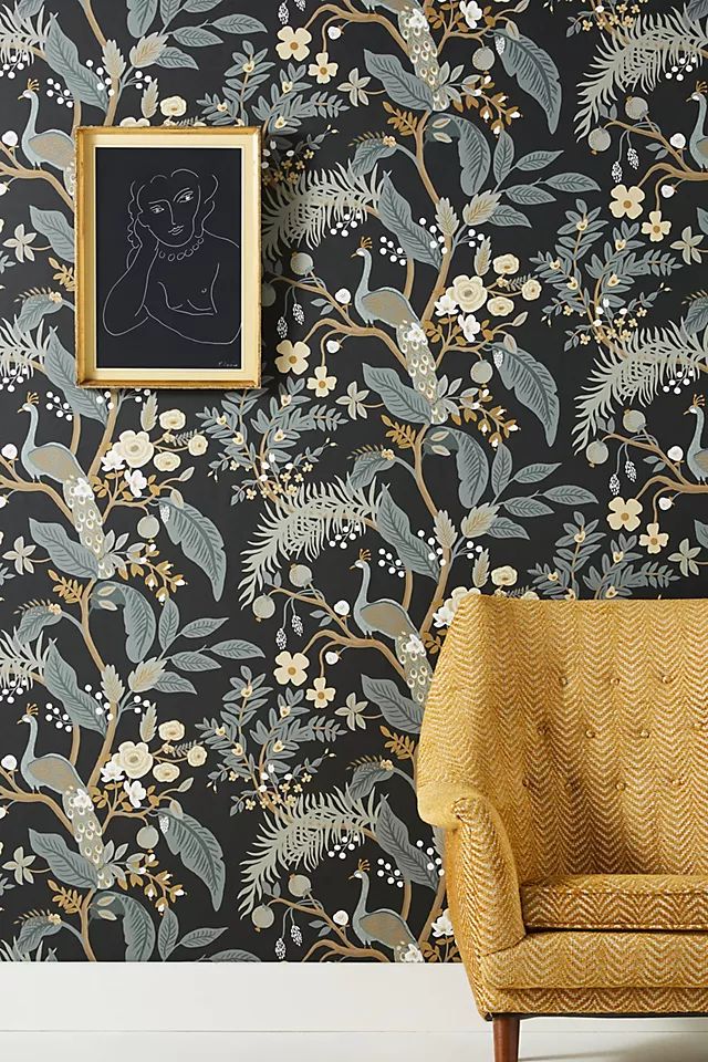 Rifle Paper Co. Peacock Wallpaper | Anthropologie (US)