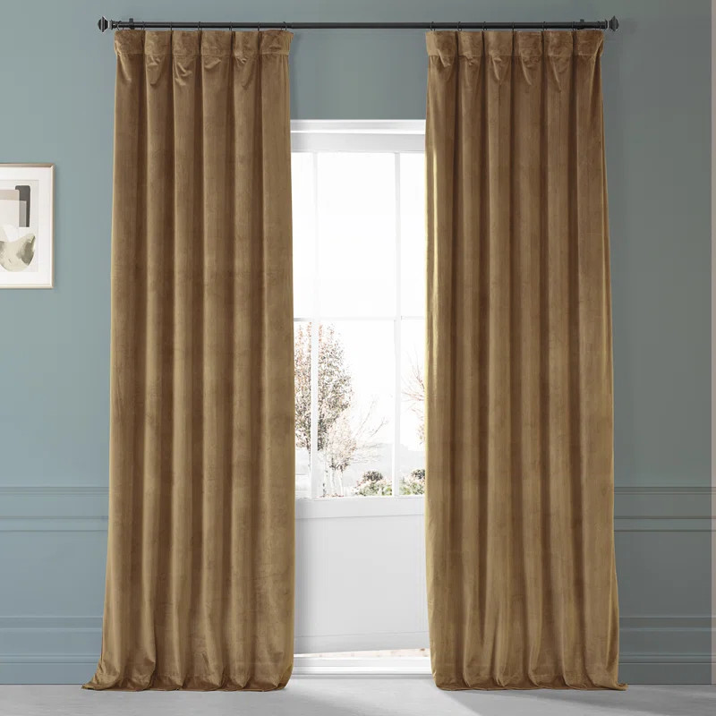 Niemeyer Plush Velvet Curtains for Bedroom - Blackout Curtains for Living Room Window Single Pane... | Wayfair North America