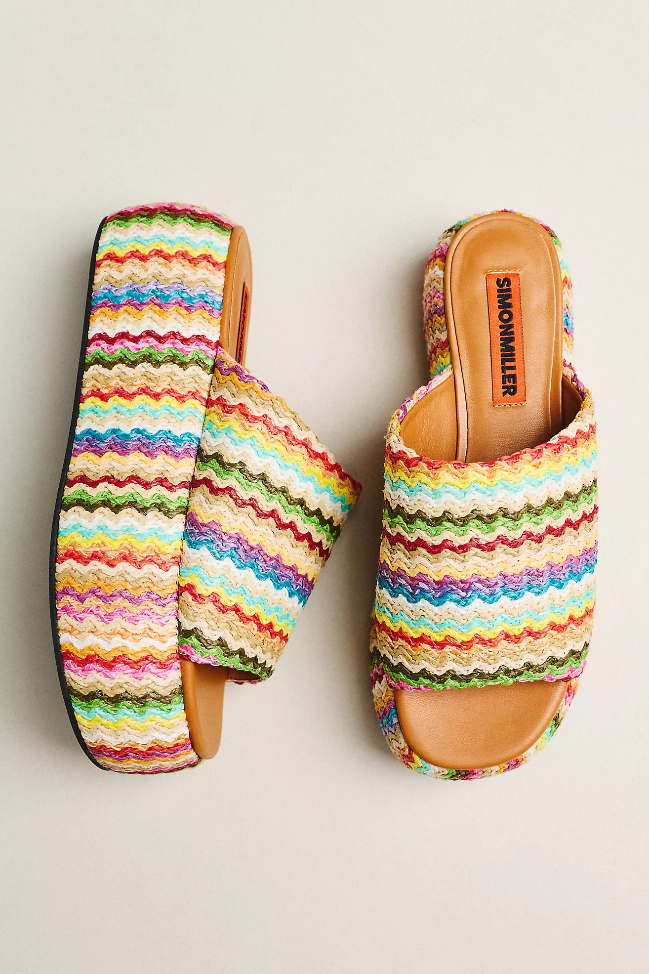 SIMONMILLER Cloudy Metallic Platform Slide Sandals | Anthropologie (US)