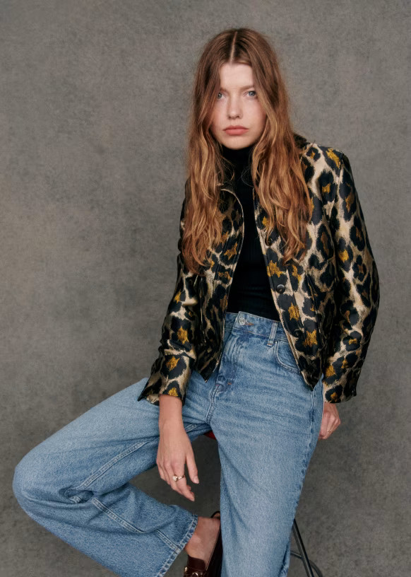 Terry Jacket - Leopard Jacquard - Recycled polyester - Sézane | Sezane Paris - US