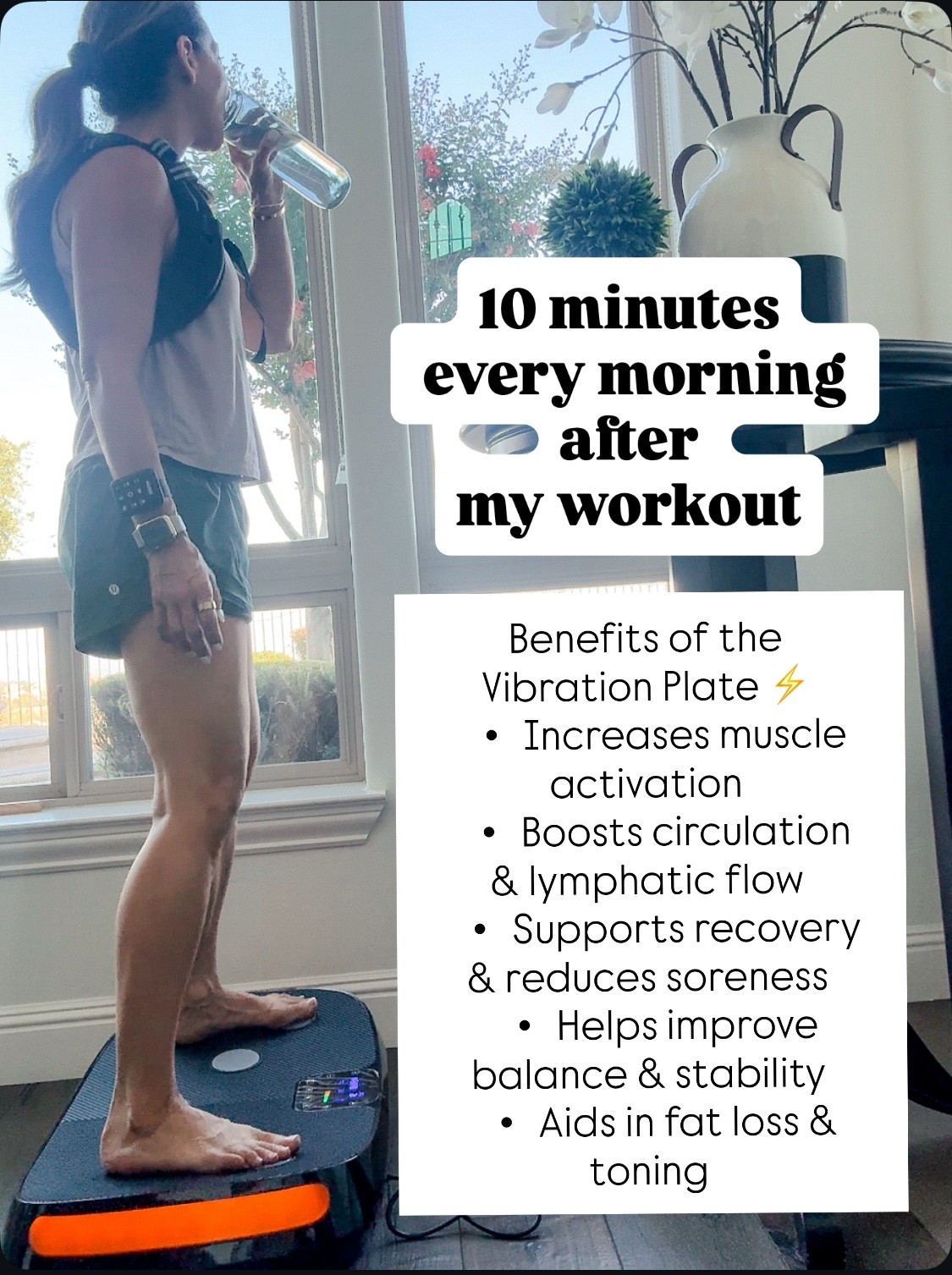 I use this daily for 10 min  vibration plate, weighted vest 8lbs 


#LTKOver40 #LTKHome #LTKActive