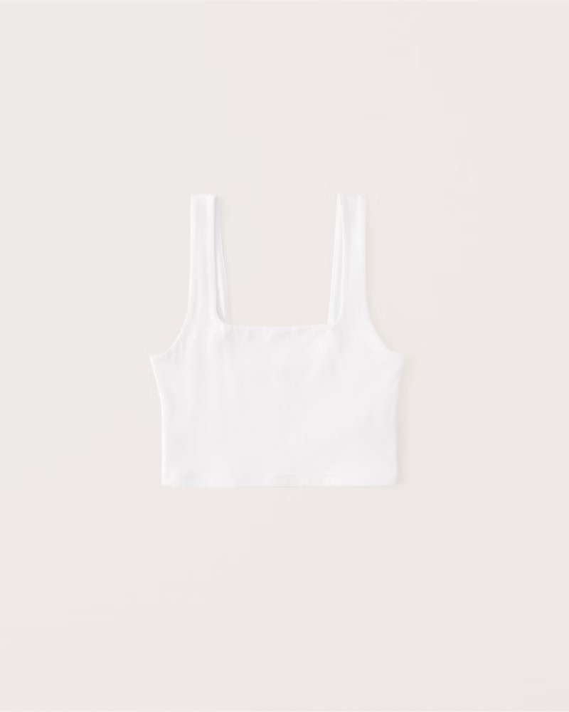 90s Cotton Seamless Fabric Tank White Top Spring Top Tops Pastel Spring Outfits | Abercrombie & Fitch (US)