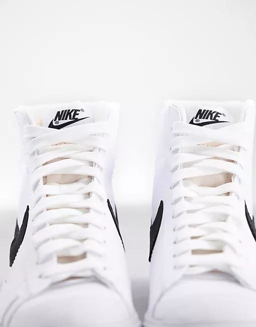 Nike Blazer Mid '77 sustainable trainers in white and black | ASOS (Global)