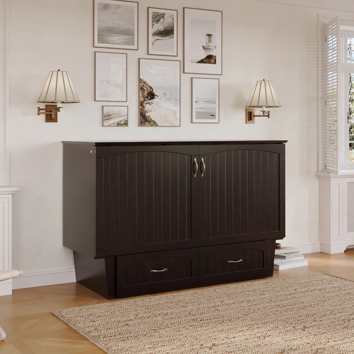 Kindig Murphy Bed Chest with 6" Mattress, Storage and Built-in Charger | Wayfair North America