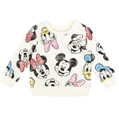 Disney Mickey Mouse Donald Duck Daisy Duck Big Girls French Terry Fashion Pullover Sweatshirt White 14-16 | Target