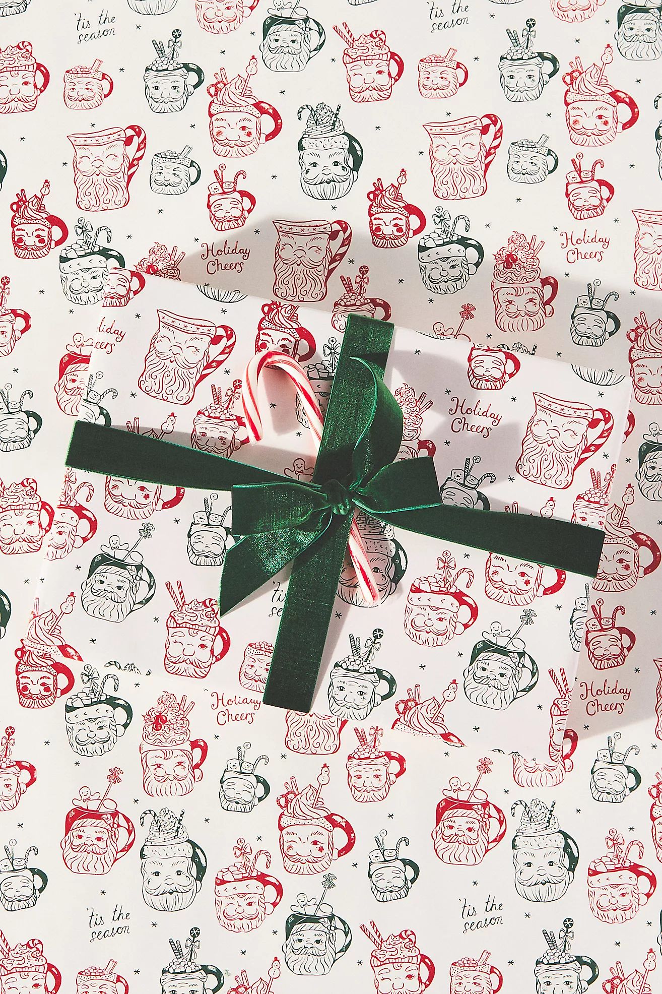 Louise Pretzel Santa Wrapping Paper Roll | Anthropologie (US)