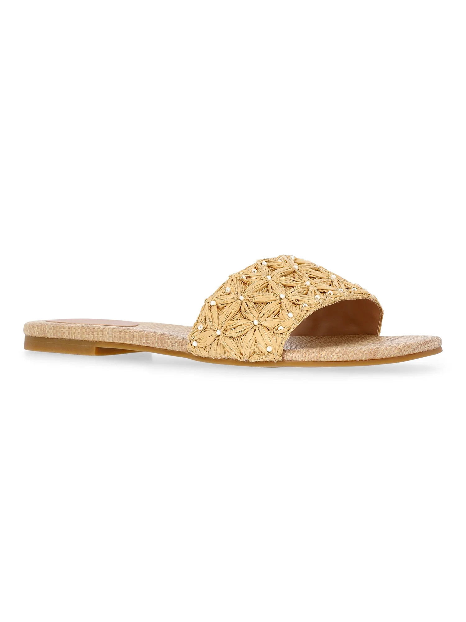 Time and Tru Women's Raffia Slide Sandals | Walmart (US)