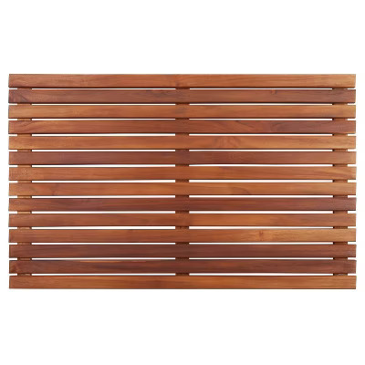 Nordic Teak 31.4" x 19.6" Oiled Shower and Bath Mat - Brown | Target
