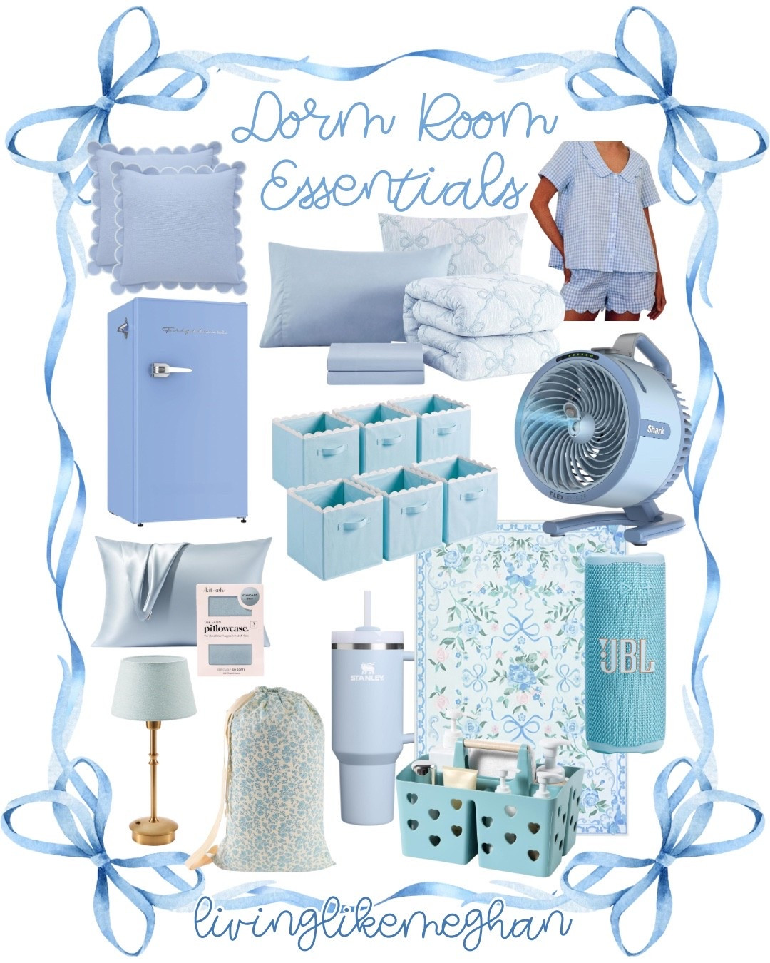 Blue Scallop & Ribbon Dorm Room Setup 💙

Timeless blue and white dorm room setup featuring bow and scallop details! Tap the product tags below to shop the mini fridge, scallop throw pillows, silk pillowcase, desk fan, JBL speaker, and floral laundry bag.

#LTKU #LTKHome #LTKSaleAlert