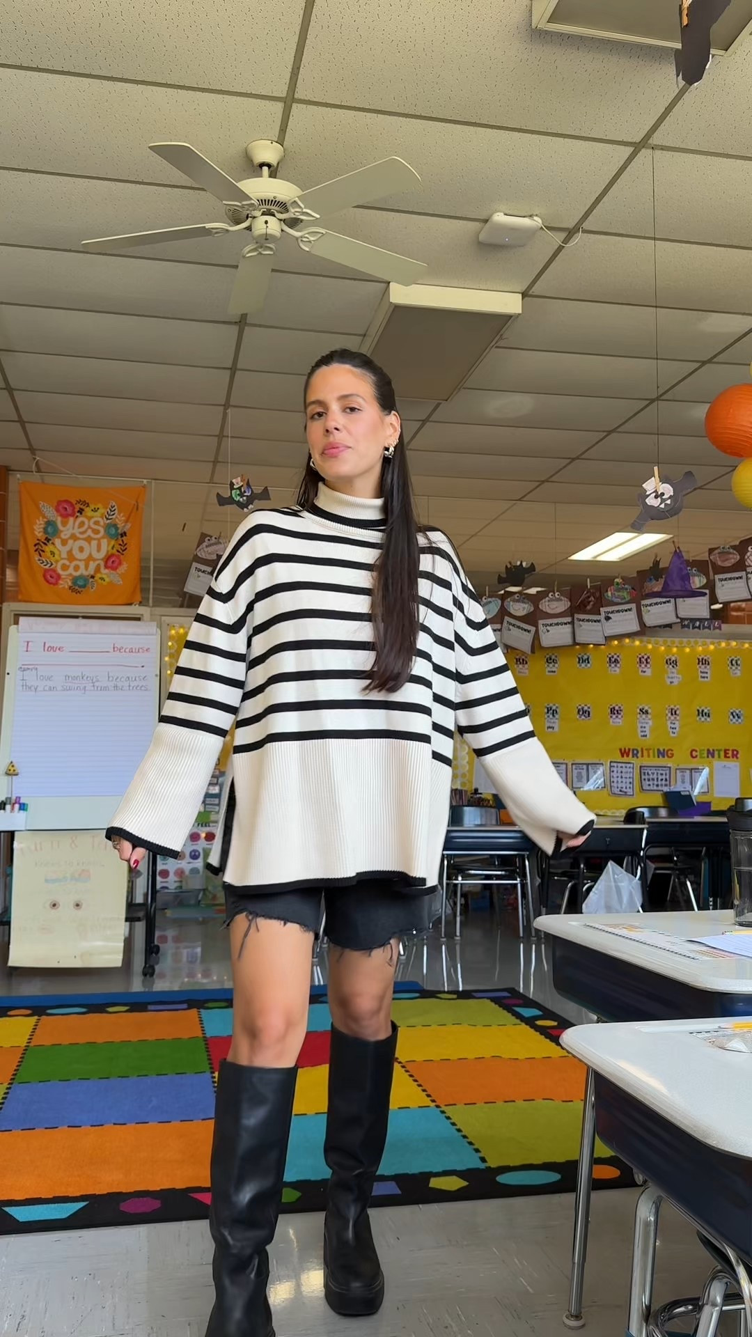 Teacher outfit of the day! Sweater, shorts & boots! 

#LTKStyleTip #LTKWorkwear #LTKFindsUnder50