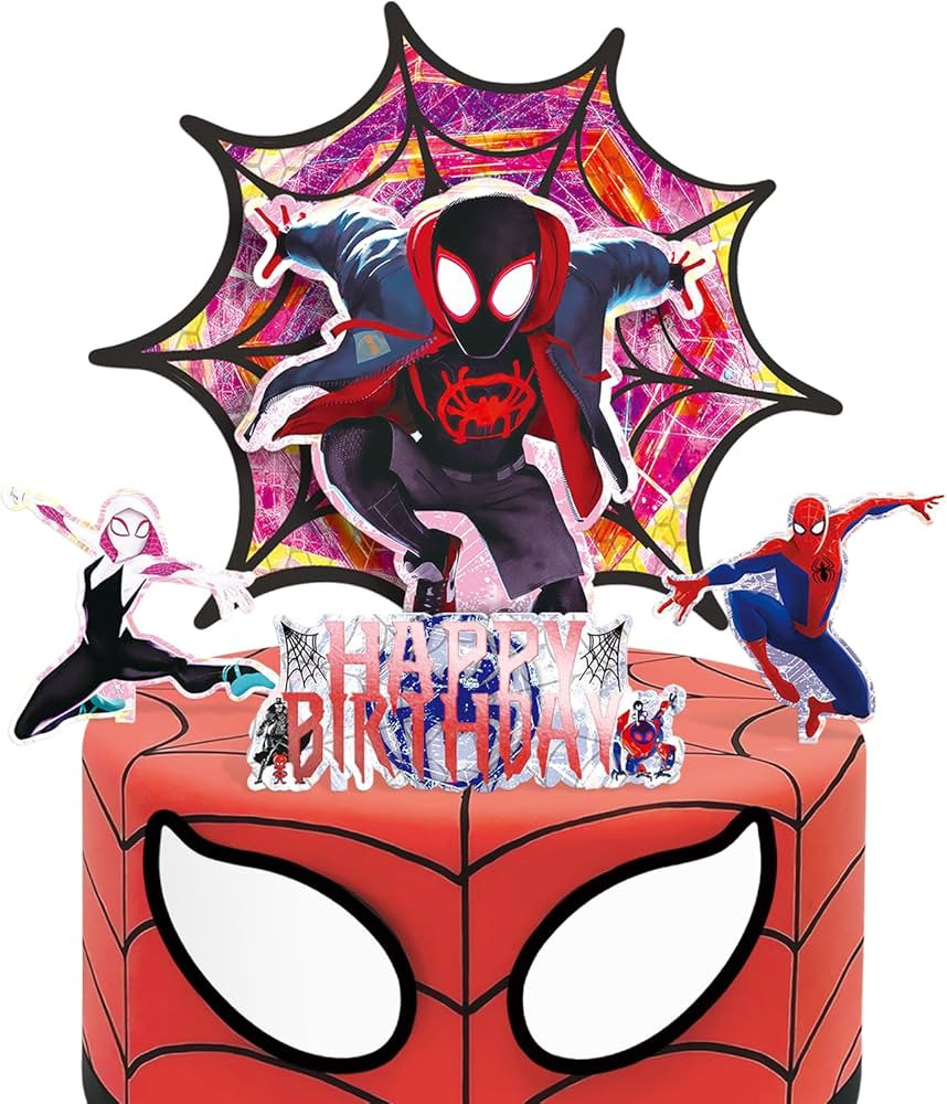 7 Pcs Spider Cake Topper Set, Hero Cake Decorations, Man Theme Birthday, Party Supplies for Paral... | Amazon (US)