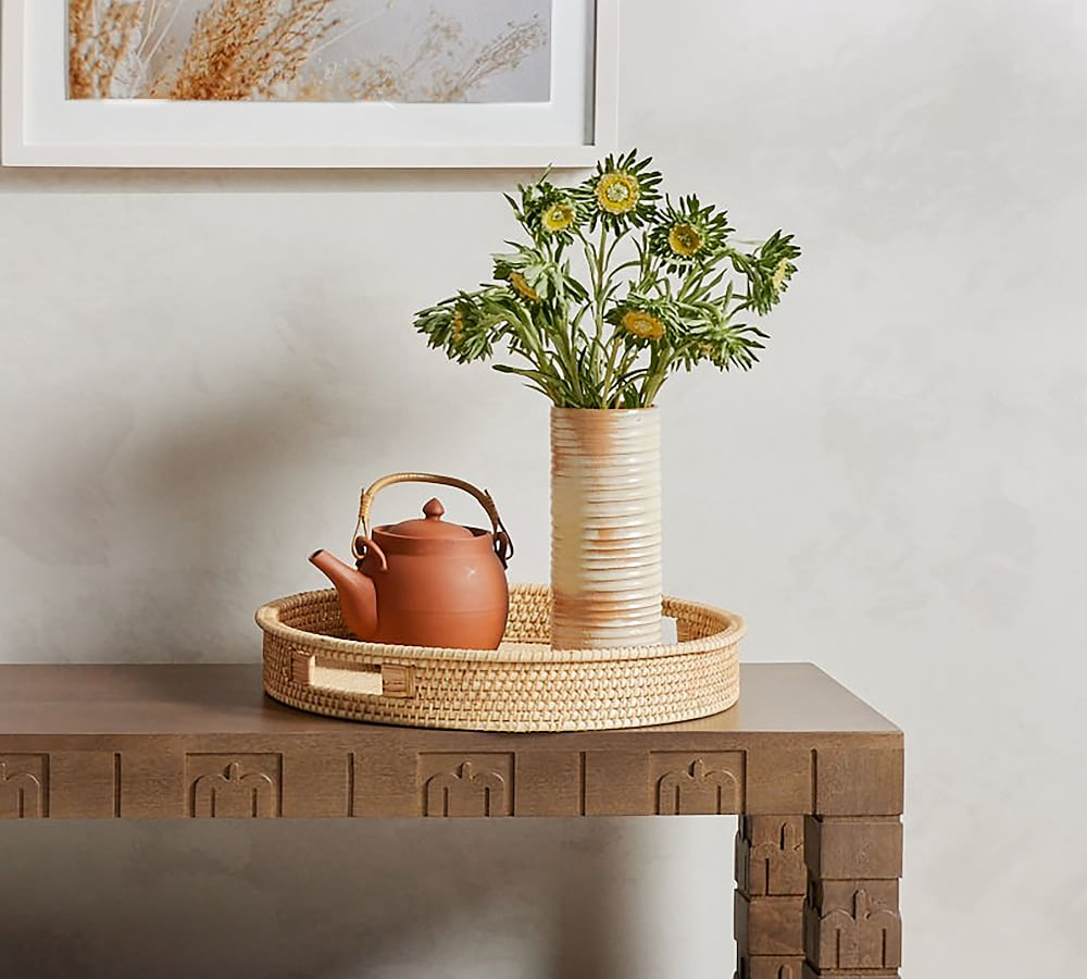 Natural Rattan Trays - Set of 2 | Pottery Barn (US)