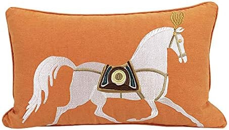 12x20'' inches Orange Embroidered Horse Throw Pillow Cushion Covers - Modern Fashion Style Couch ... | Amazon (US)
