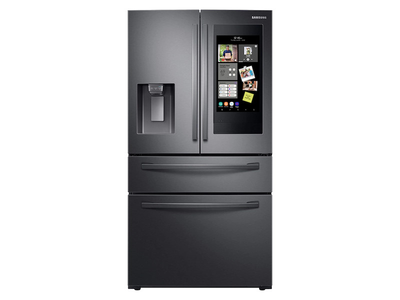 28 cu. ft. 4-Door French Door Refrigerator with 21.5” Touch Screen Family Hub™ in Black Stain... | Samsung