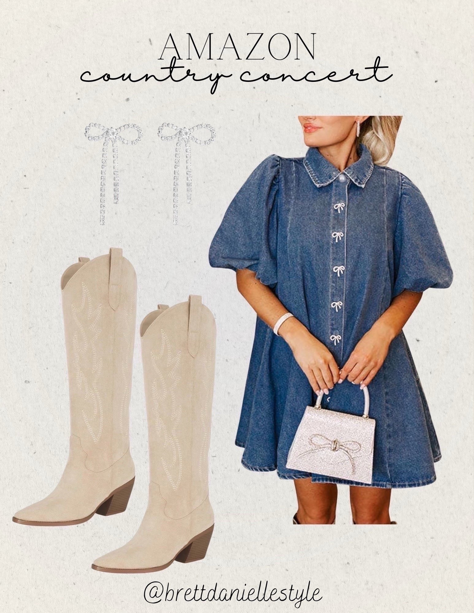 Amazon outfit inspo for a country concert!

Country concert // concert outfit idea // country concert outfit // rodeo outfit // rodeo style // NPR outfit // NPR style // denim dress // boots // cowboy boots // cowgirl boots // date night outfit // bow dress // spring outfits women // spring dress // spring outfit // summer outfit // date night outfits // summer dress // summer outfits women // rodeo // Texas rodeo // cowgirl style // cowgirl outfit // cowgirl fashion // rodeo outfit inspo // festival outfit // festival season // Tennessee rodeo // rodeo season // Texas rodeo // spring dresses // summer dresses // spring outfits 2026 // summer outfits 2026 // country concert outfits // Easter dress // Easter outfit // Easter outfits women 

#LTKootd #LTKFestival #LTKSeasonal