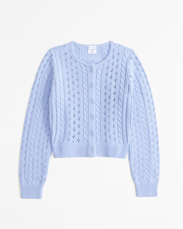 girls cropped cable cardigan | girls new arrivals | Abercrombie.com | Abercrombie & Fitch (US)
