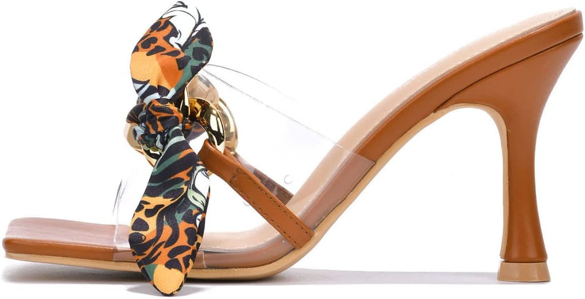 Cape Robbin Concur Sexy Stiletto High Heels for Women, Transparent Square Open Toe Shoes Heels wi... | Amazon (US)