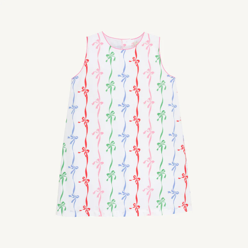 Annie Apron Dress - Bell Court Bows with Hamptons Hot Pink | The Beaufort Bonnet Company