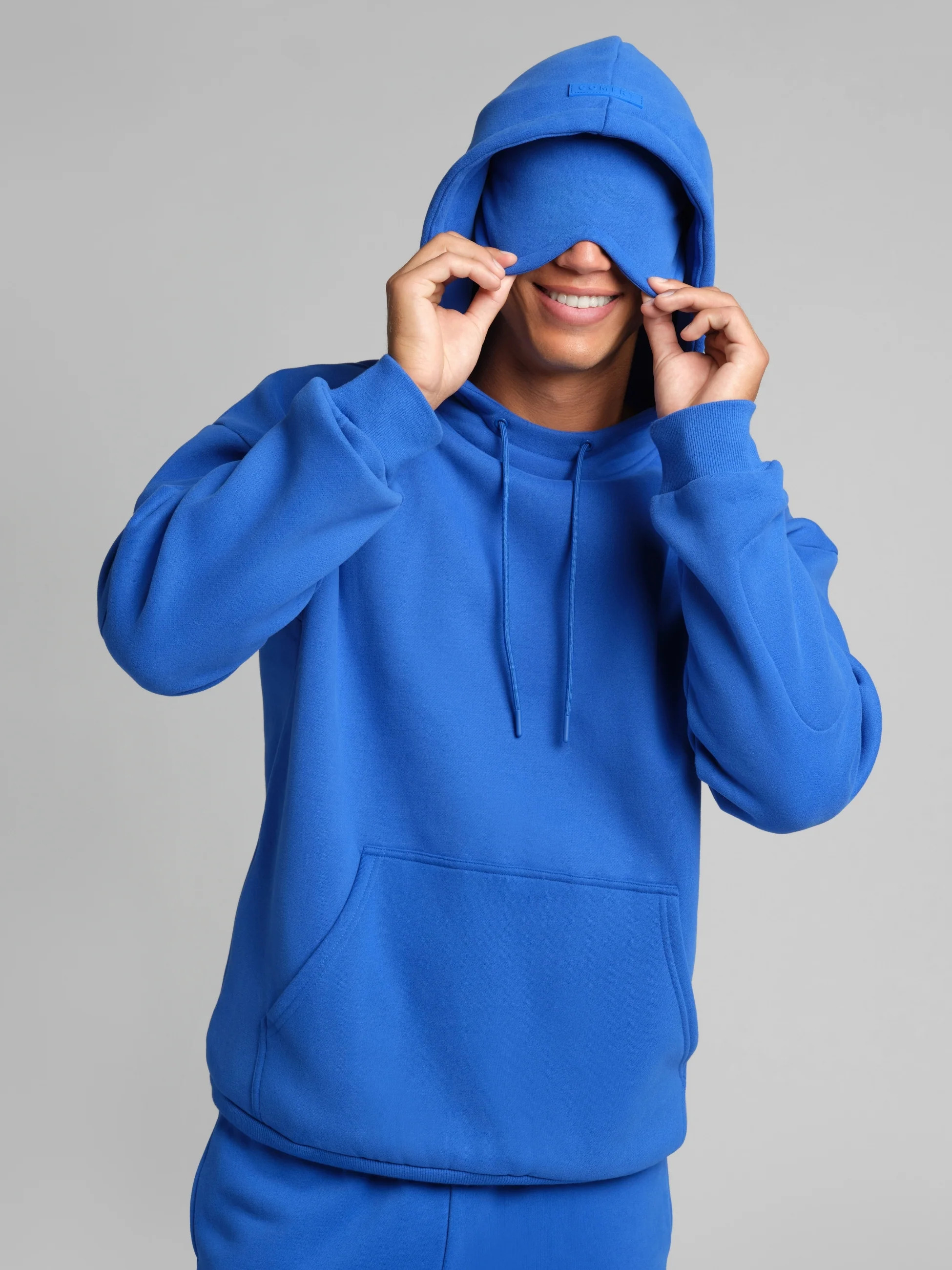 Comfrt Airplane Mode Travel Hoodie | Cobalt Blue | Oversized | L | Large | Comfrt