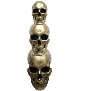 3 ft. Golden Skull Stack Prelit LED Resin Figurine, Indoor or Covered Outdoor Halloween Decoratio... | The Home Depot