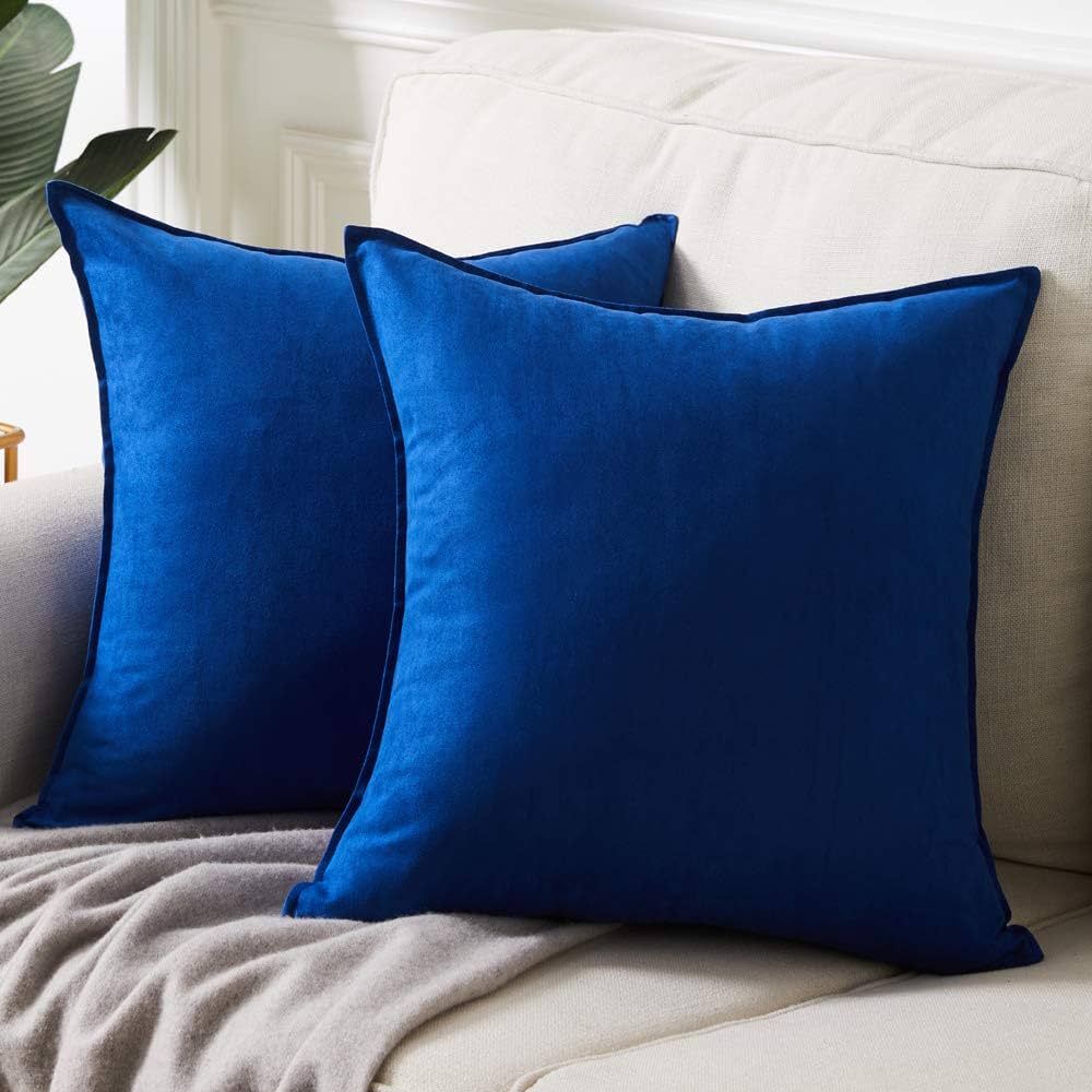 Fancy Homi 2 Packs Premium Faux Suede Decorative Throw Pillow Covers, Super Soft Square Pillow Ca... | Amazon (US)