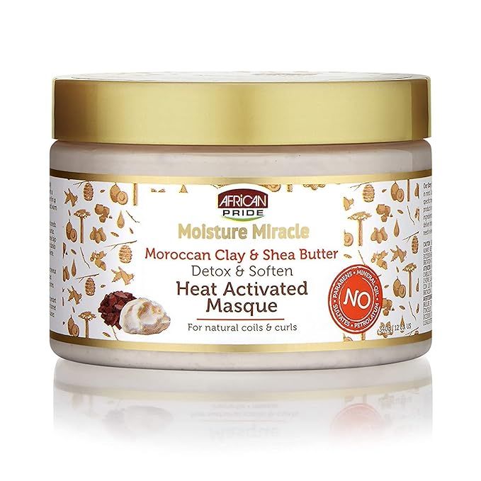 African Pride Moisture Miracle Moroccan Clay & Shea Butter Heat Activated Masque - For Natural Co... | Amazon (US)
