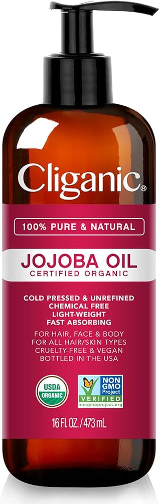 Cliganic Organic Jojoba Oil 473ml with Pump 100% Pure | Bulk Natural Cold Pressed Unrefined Hexan... | Amazon (CA)