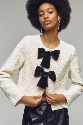 Avec Les Filles Bow Tweed Lady Jacket | Anthropologie (US)