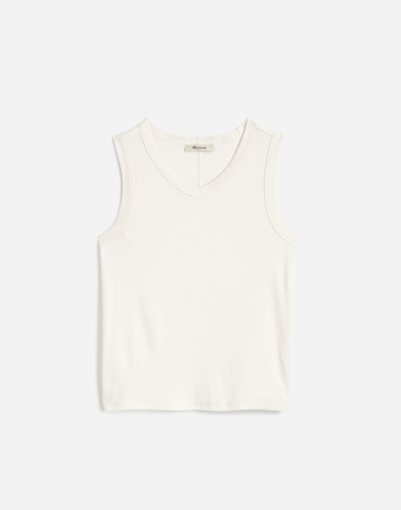 (Re)generative Cotton Ribbed High V-Neck Tank | Madewell | Madewell