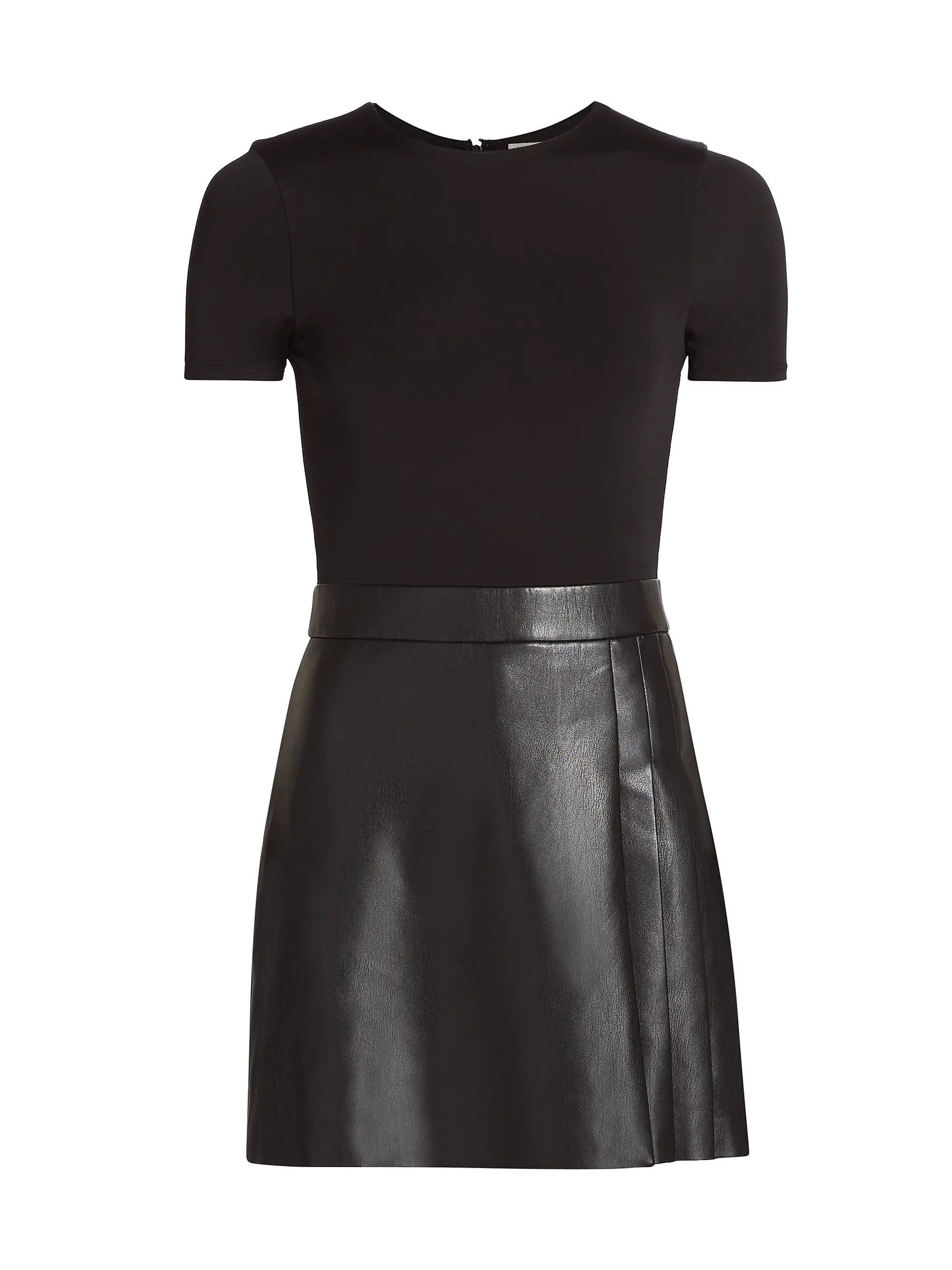 Chara Faux Leather Pleated Minidress | Saks Fifth Avenue