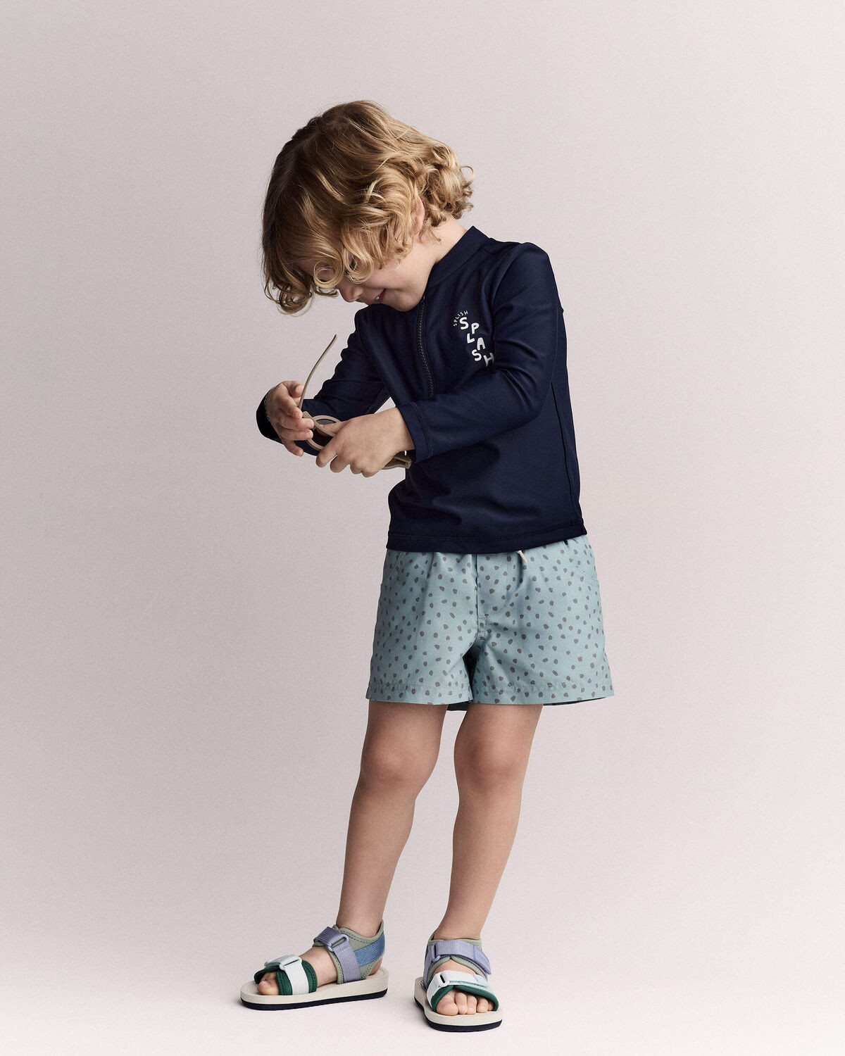 Toddler Boy 'Splish Splash' Half-Zip Long-Sleeve Rashguard - Navy - Otter Avenue | Carter's | Carter's Inc