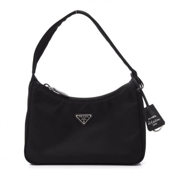 PRADA Tessuto Nylon Saffiano Mini Re-Edition 2005 Bag Black | Fashionphile
