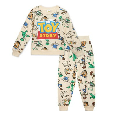 Disney Toy Story Woody Buzz Lightyear Slinky Dog Toddler Boys French Terry Sweatshirt and Jogger Pants Outfit Set Beige Toy Story 2T | Target