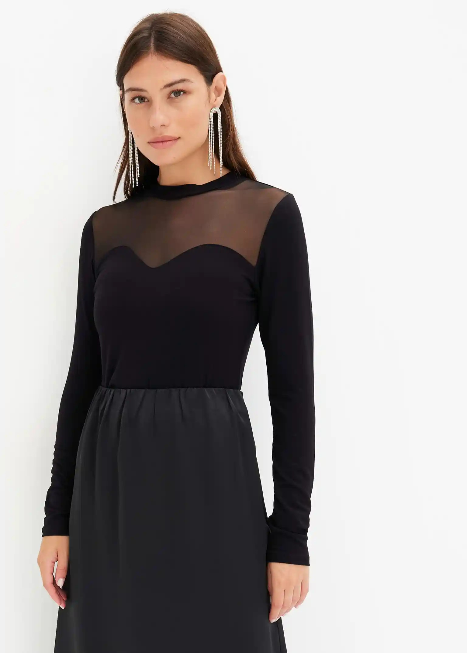 Langarmshirt mit Mesh | Bonprix DE