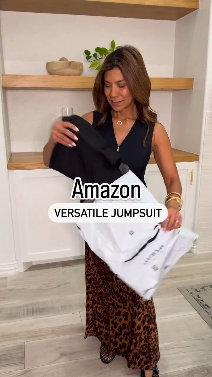 Jumpsuit in small, color black, so flattering, more colors available, tts. I’m 5’2”.
Denim jacket in small. Linking exact and similar. 
Sneakers tts(New Balance).
Blazer exact one sold out but I  linked similar.
Leopard shoes tts.
Outfit at beginning of reel: black vest in XS; leopard skirt in XS, all tts, mesh shoes tts.
All accessories, reversible belt, shoes are linked.
For holiday outfit: I’m linking shoes and jewelries that would complement this jumpsuit.  
Amazon finds, fall outfits, fashion over 50, midlife fashion, petite fashion, vacation outfits, work wear, work conference, travel outfit, airport outfit, casual outfit, fall fashion, petite friendly, teachers outfit. 


#LTKOver40 #LTKVideo #LTKFindsUnder50