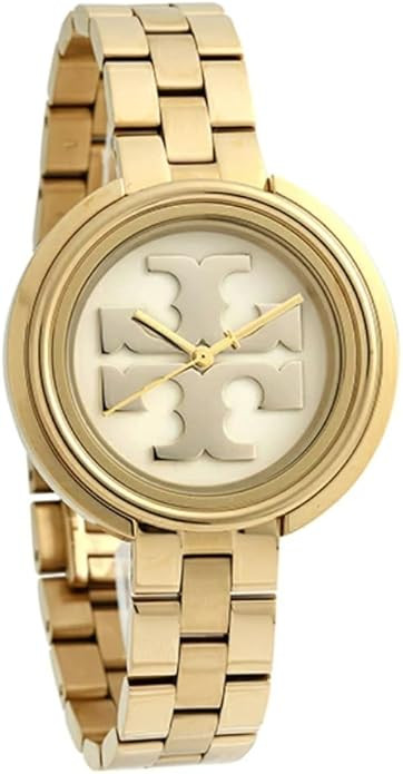 Tory Burch TBW6208 Miller Womens Gold Dress Watch, White Logo Dial, Stainless Steel Band | Amazon (US)
