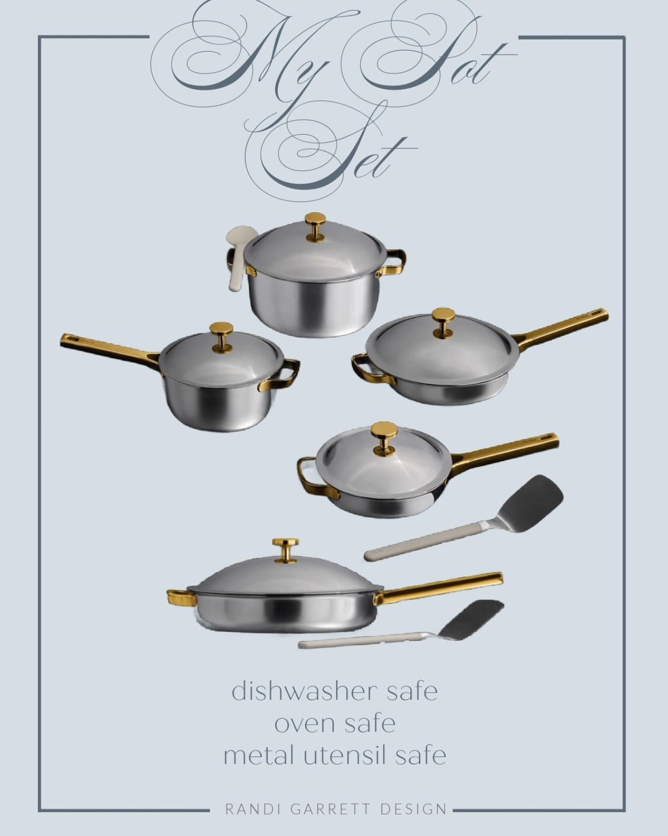 My favorite pot and pan set that looks amazing and cooks even better! You can put them in the oven, they are dishwasher safe and you can use metal utensils on them!!! I’ve had mine for months, use them everyday and they still look brand new!

#LTKHome