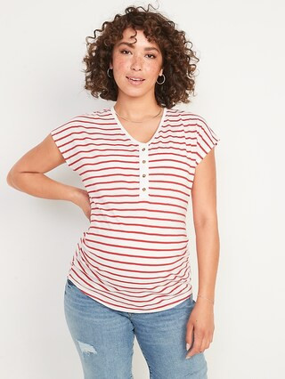 Maternity EveryWear Slub-Knit Henley T-Shirt | Old Navy (US)