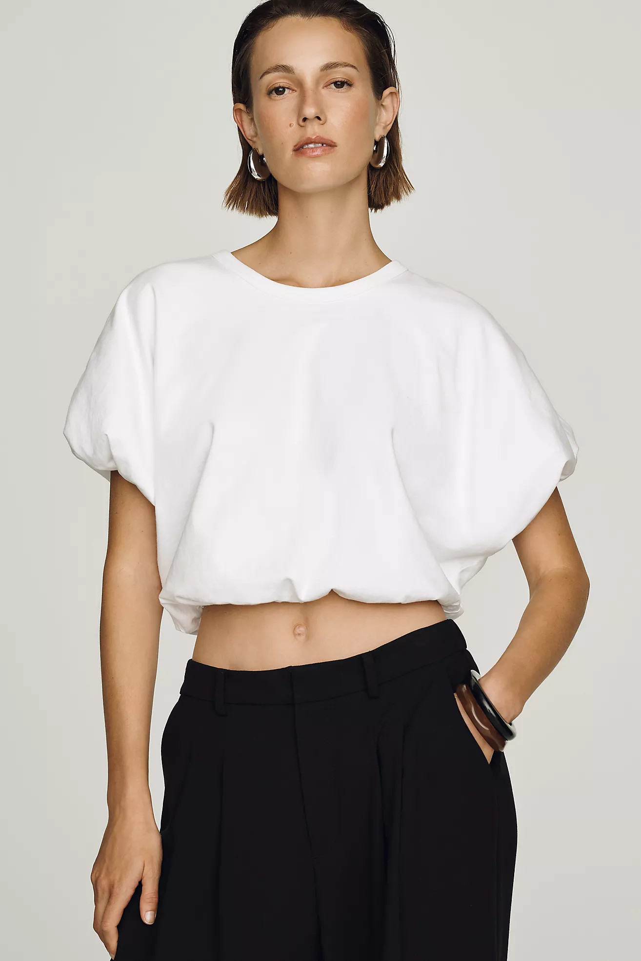 Citizens of Humanity Cotton Gia Bubble-Hem Tee | Anthropologie (US)