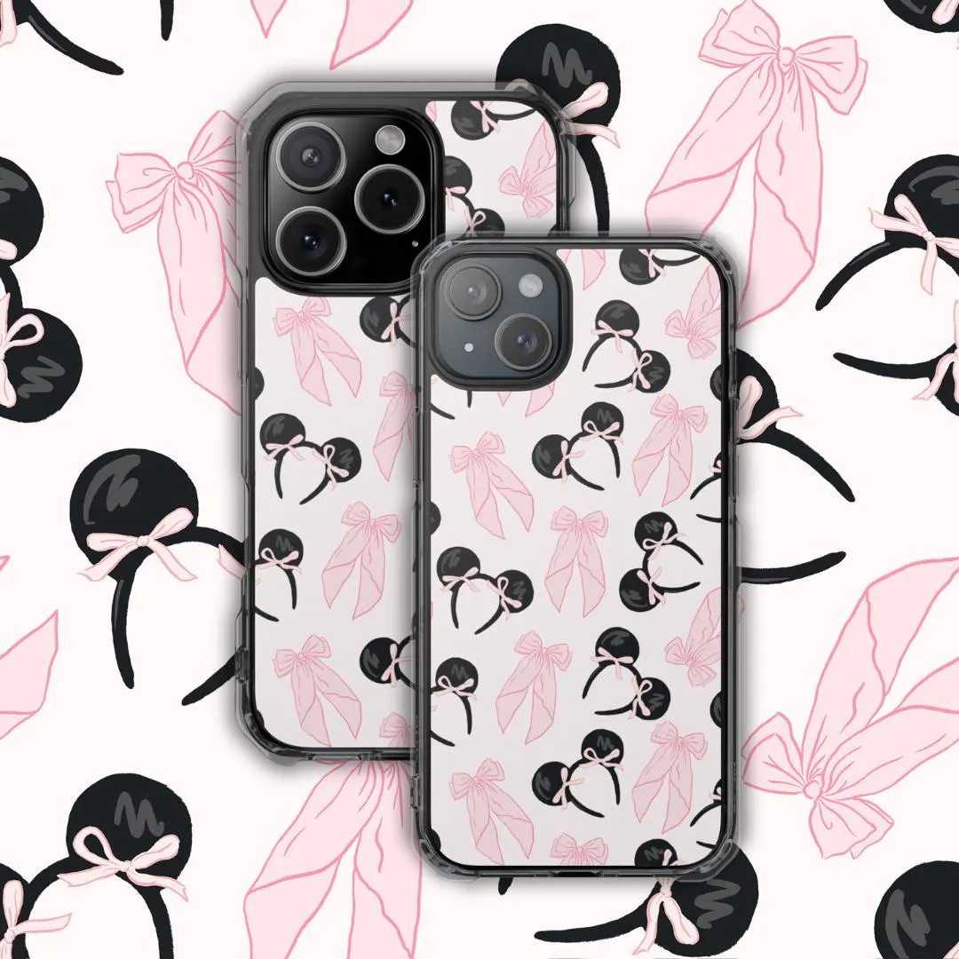 Just A Girl Magnetic Tough Phone Case | Cute Mouse Bow Magnetic Phone Case, Pink and Black, Styli... | Etsy (US)