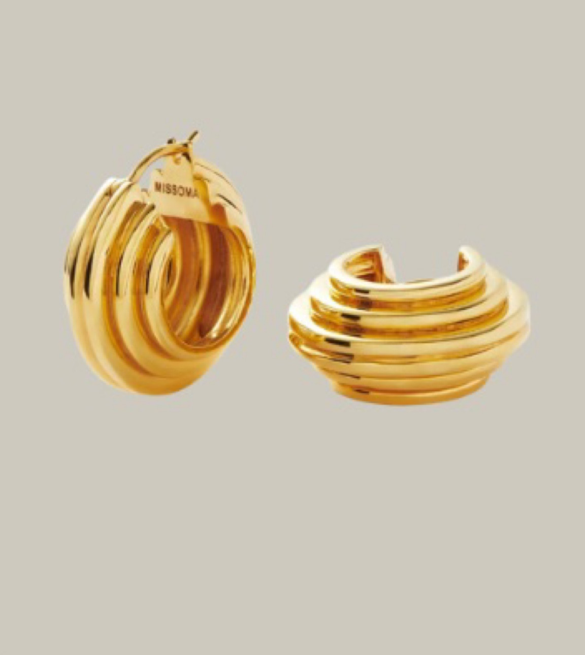 Missoma earrings - love the gold and texture 