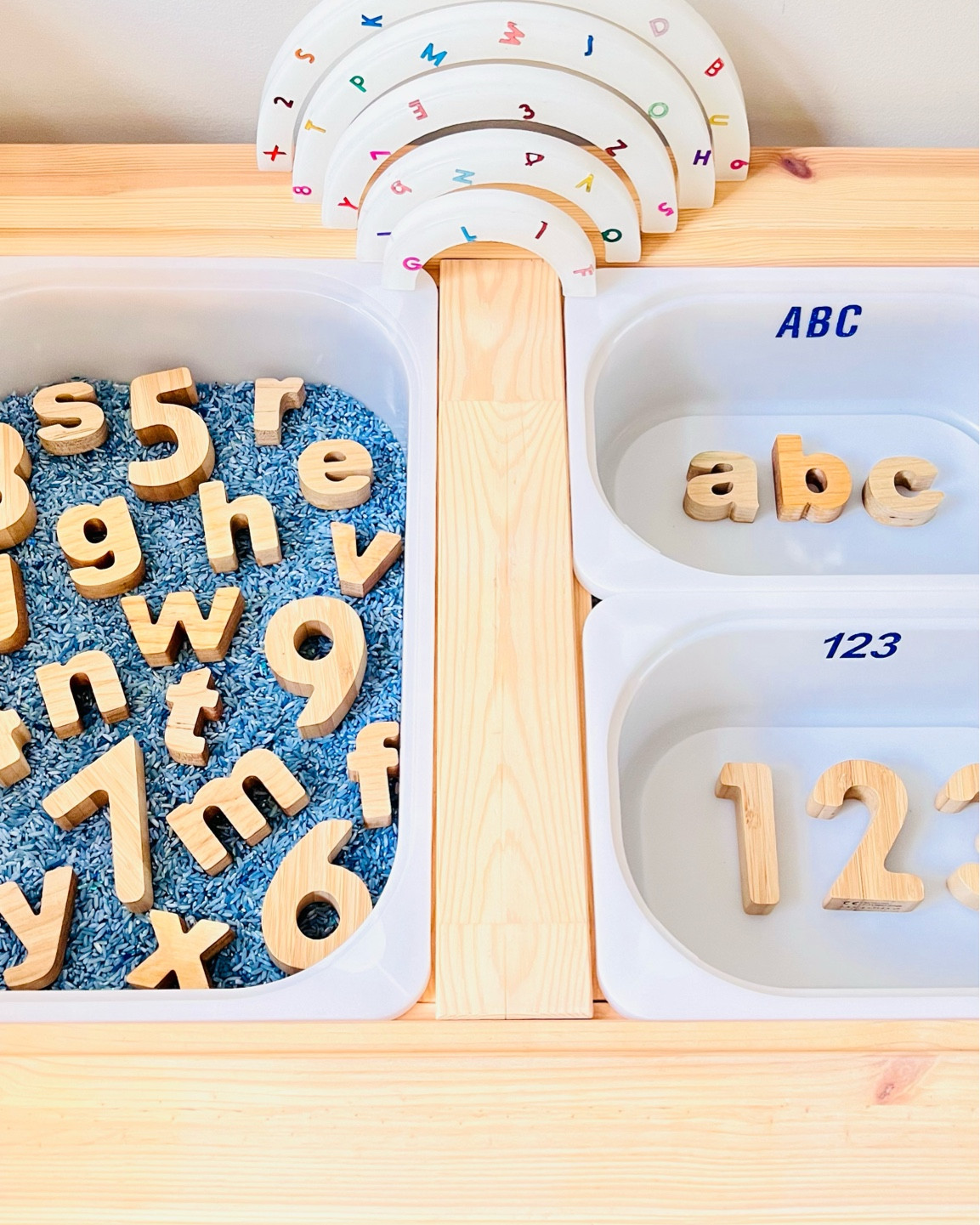 Sensory activity to teach the difference between letters and numbers! 

#LTKkids #LTKfamily #LTKhome