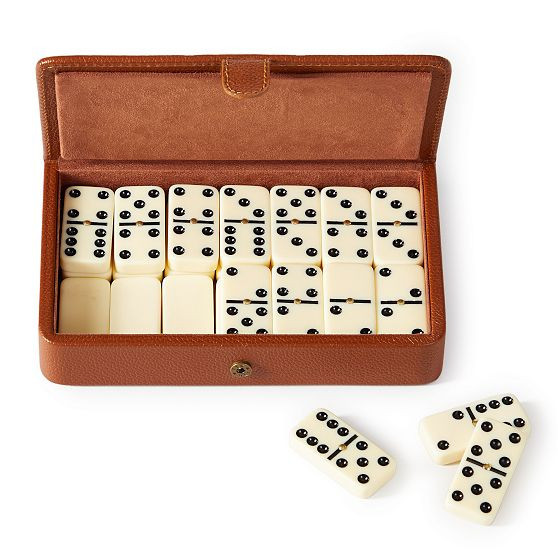 Leather Domino Set, Camel | Mark and Graham