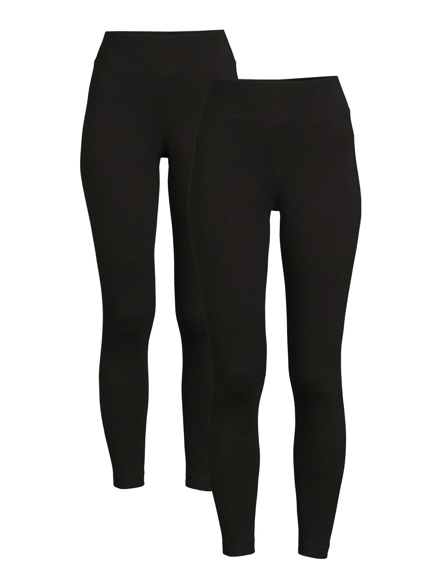 Time and Tru Women's High Rise Knit Leggings, 27" Inseam, 2-Pack, Sizes XS-XXL - Walmart.com | Walmart (US)