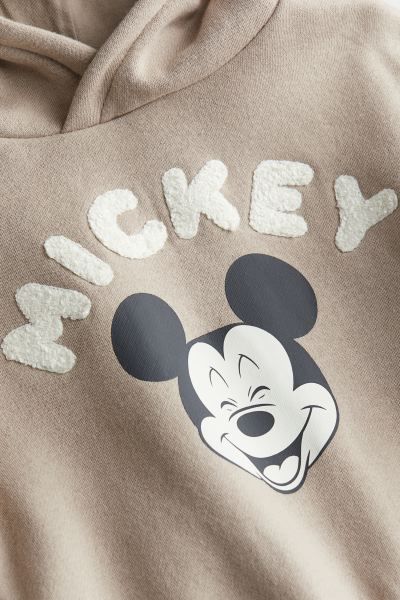 2-piece Printed Sweatshirt Set - Beige/Mickey Mouse - Kids | H&M US | H&M (US + CA)