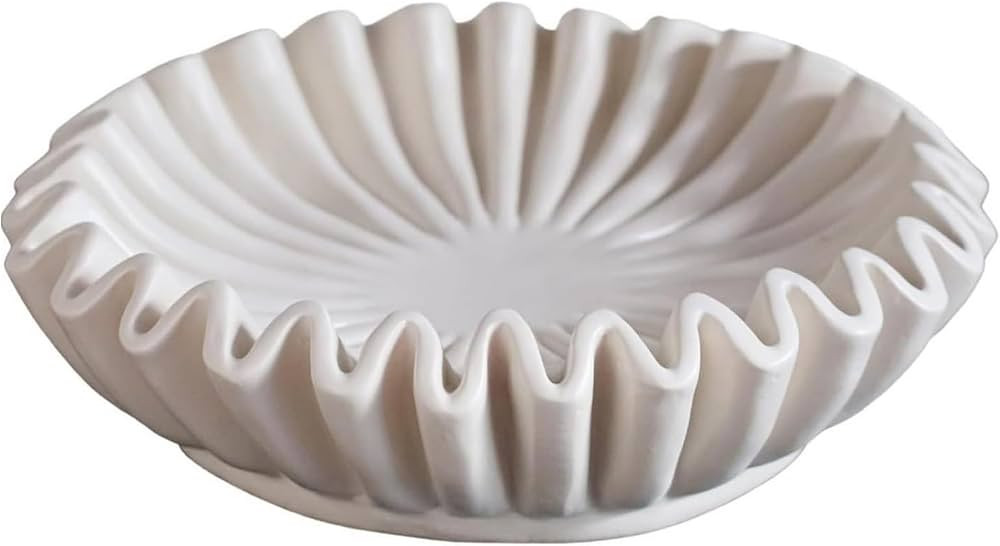 ulafbwur Desktop Ruffle Bowl Ruffle Decorative Bowl Elegant Living Room Coffee Table Bookshelf De... | Amazon (US)