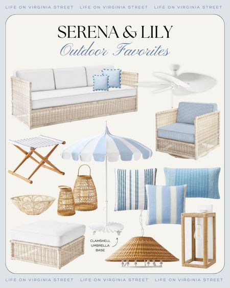 Loving so many of these outdoor furniture pieces from Serena & Lily - and several are on sale right now! This whitewashed woven furniture, outdoor swivel chair, lantern, striped outdoor pillows, clamshell umbrella base, striped outdoor umbrella, white ceiling fan, wicker pendant light and outdoor decor are so perfect for a coastal vibe or beachy retreat!
.
#ltkhome #ltksalelaert #ltkstyletip #ltkfindsunder100

#LTKsalealert #LTKhome #LTKSeasonal